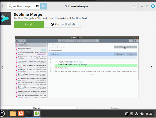 Install Sublime Merge Using Software Manager