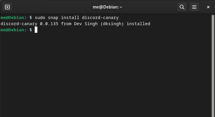 Installing Discord Canary Using Snap