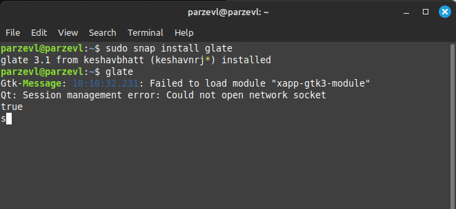 Installing Glate Through Snap