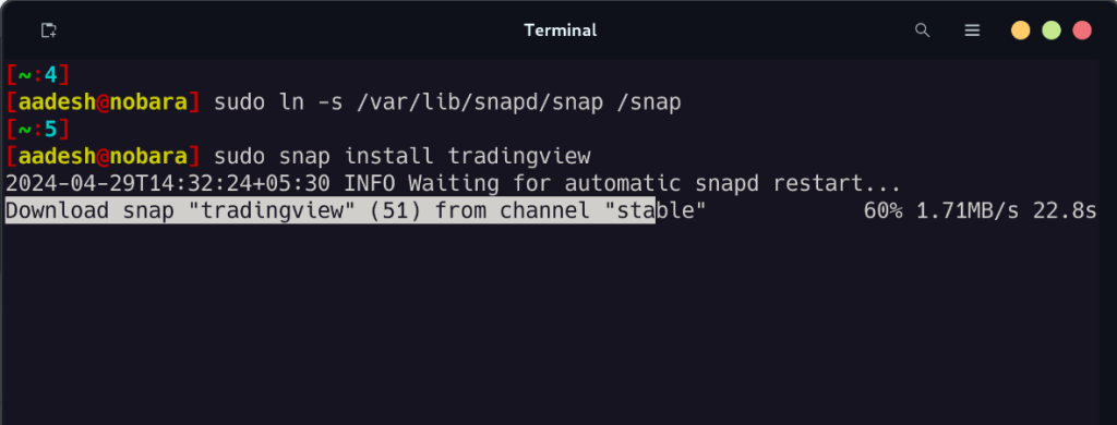 Installing TradingView Using Snaps