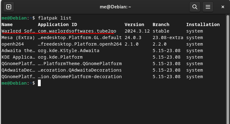 List Of Installed Applicatins Using Flatpak