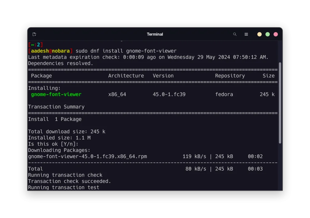 Installing GNOME Font Viewer On Fedora