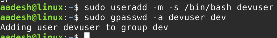 Adding User To The New Group