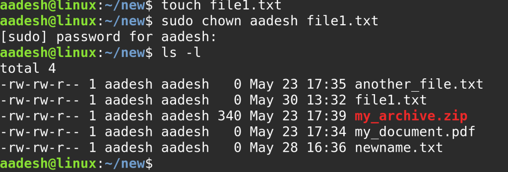 Changing File Permissions Using Chown Command