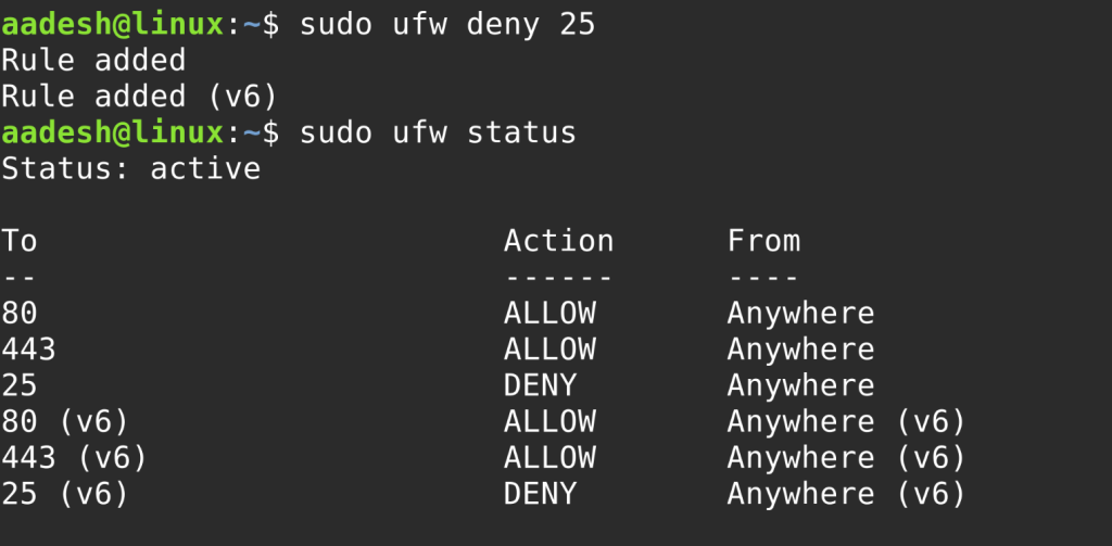 Checking Firewall Status