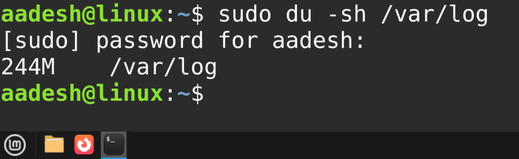 Checking Size Of A Specific Directory