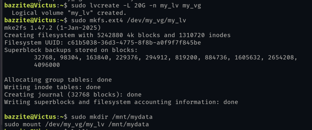 Creating And Mounting LVM