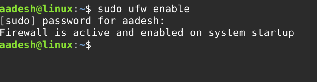 Enabling Firewall On Linux