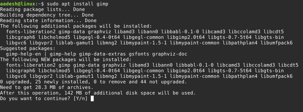Installing Gimp With The Apt Command