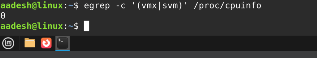 Linux Mint Running In A VM Does Not Support Virtualization