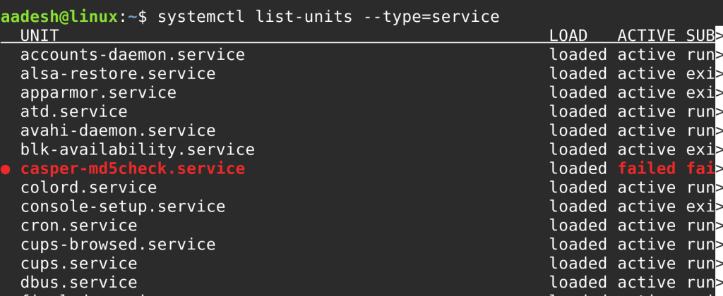 List Active Services