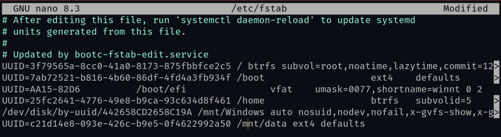 Modify The Fstab File