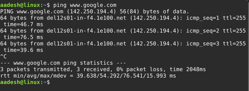 Pinging Google