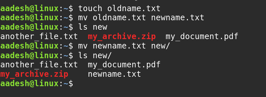 Renaming And Moving Files Using The Mv Command