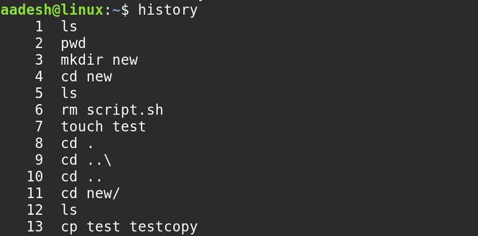 Viewing History On Linux
