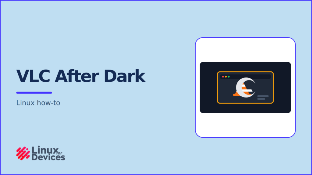 Dark VLC player interface with an orange VLC cone