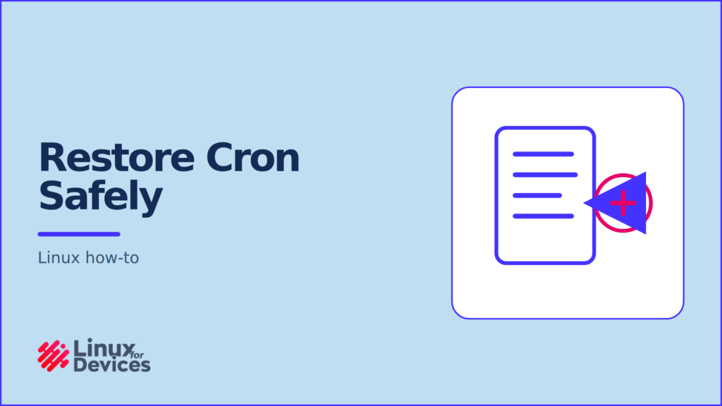 Restore Cron Safely banner with a calendar document and restore symbol