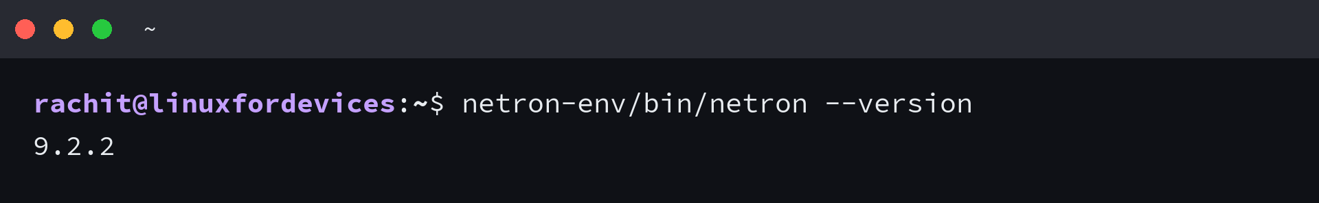 Netron version command returning 9.2.2