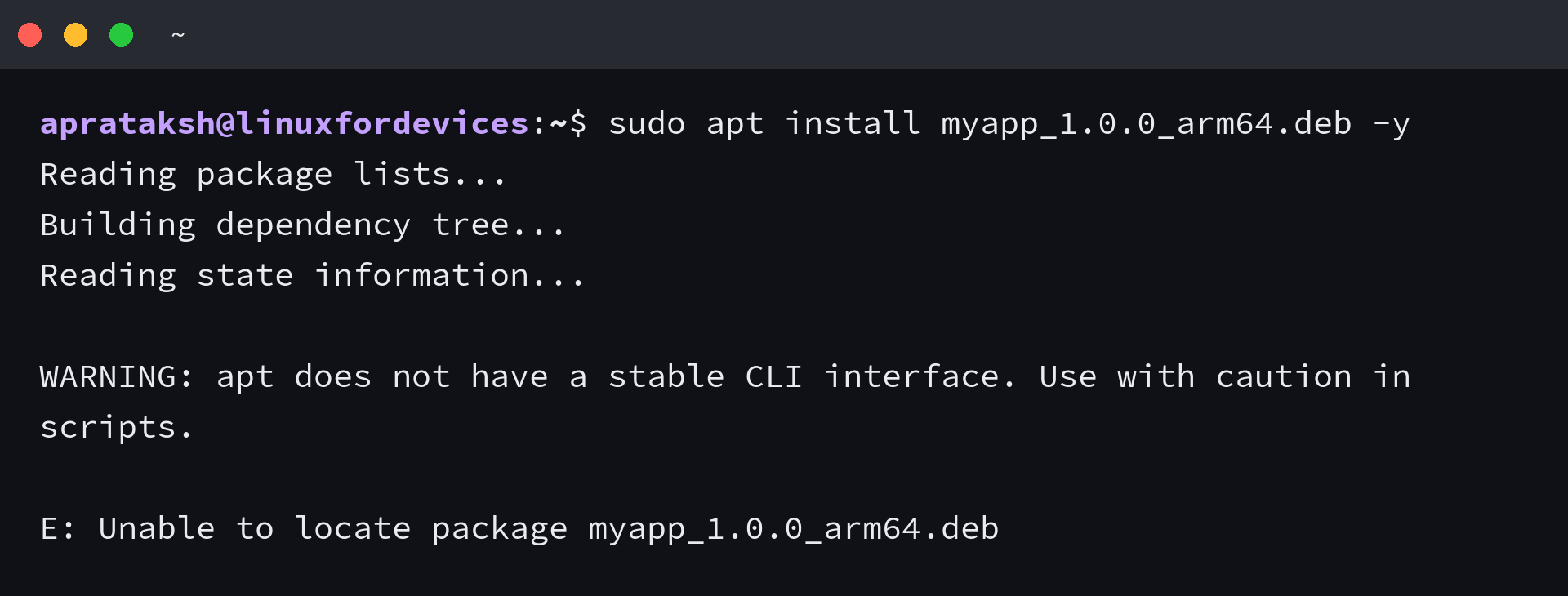 APT rejecting a local DEB filename without the ./ prefix