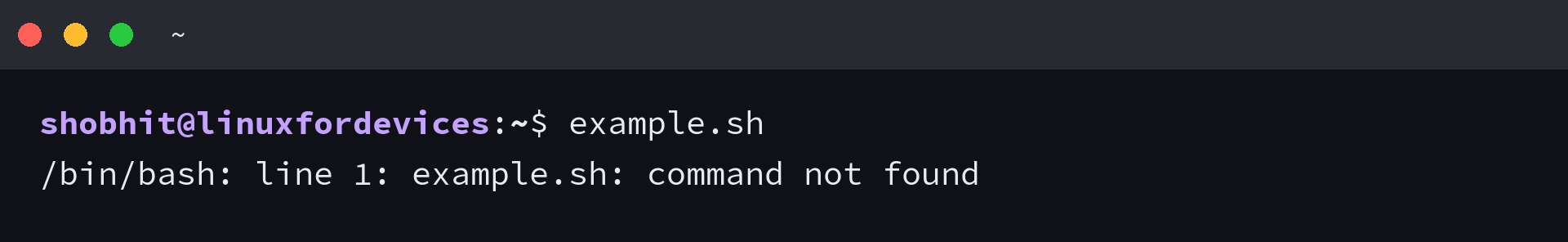 command not found when running a shell script without the ./ prefix