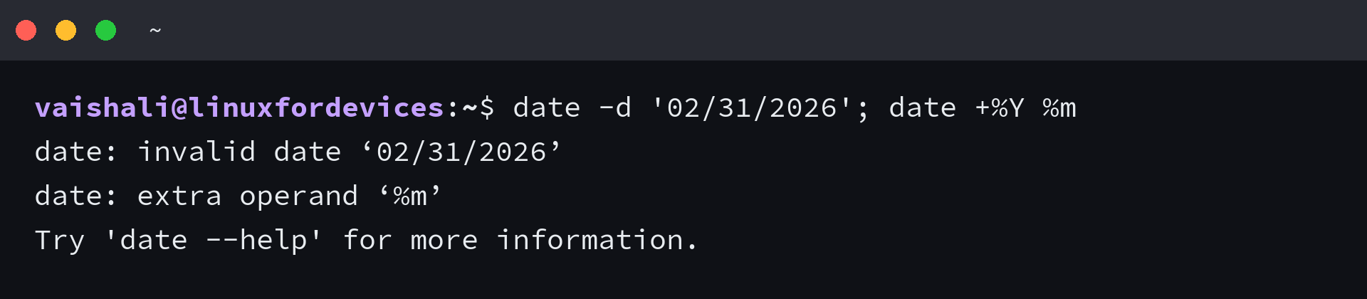 date rejecting an impossible date and refusing an unquoted format string
