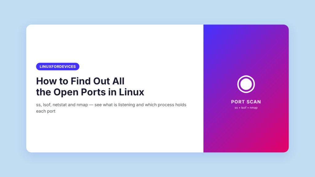 Find open ports in Linux banner