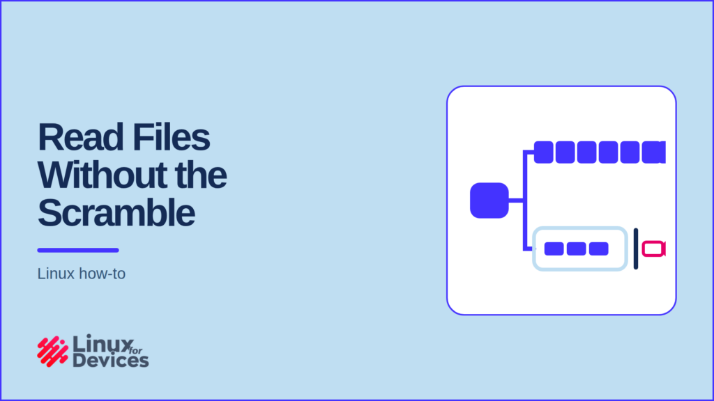 LinuxForDevices featured banner: Read Files Without the Scramble