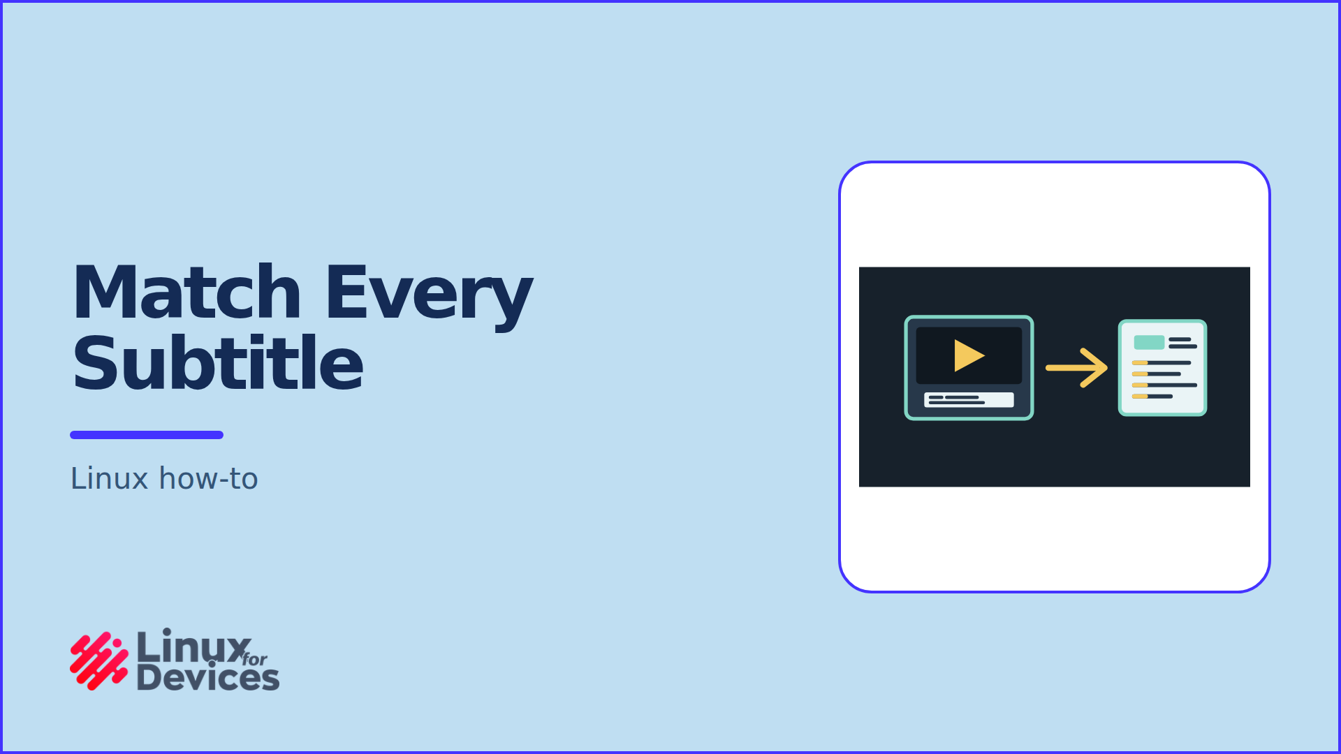 Video paired with a subtitle file