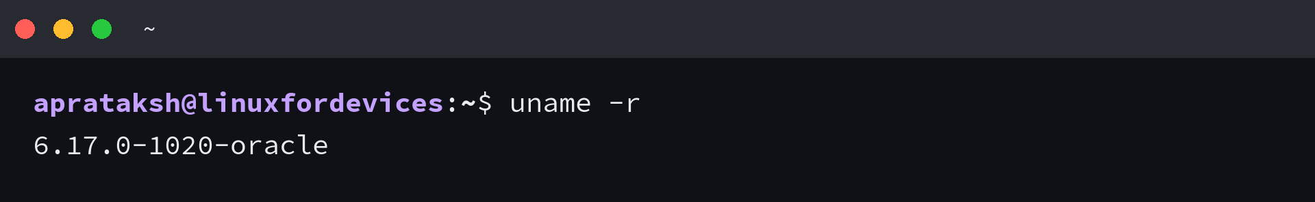 Linux kernel release shown by uname -r