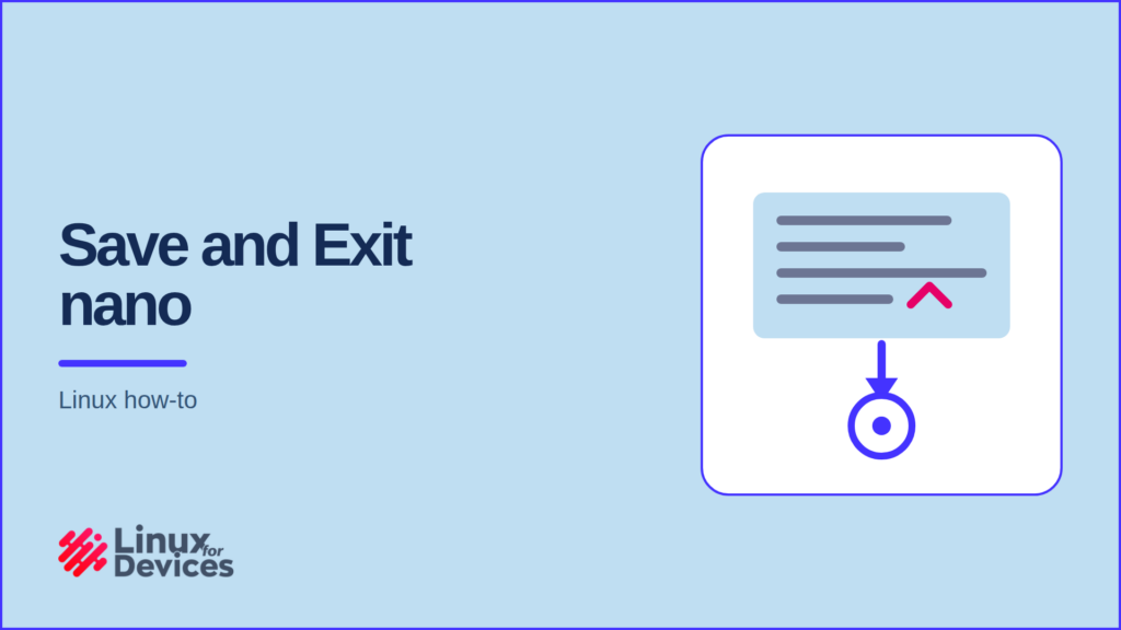 Featured banner showing an editor buffer with a cursor caret flowing through a write arrow into a saved file symbol