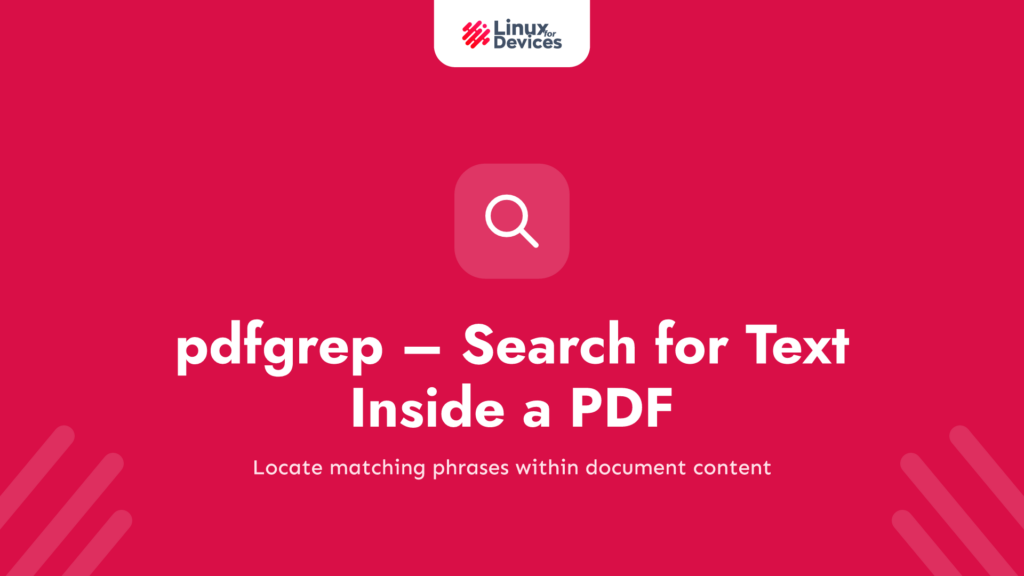 pdfgrep – Search for text inside a PDF document