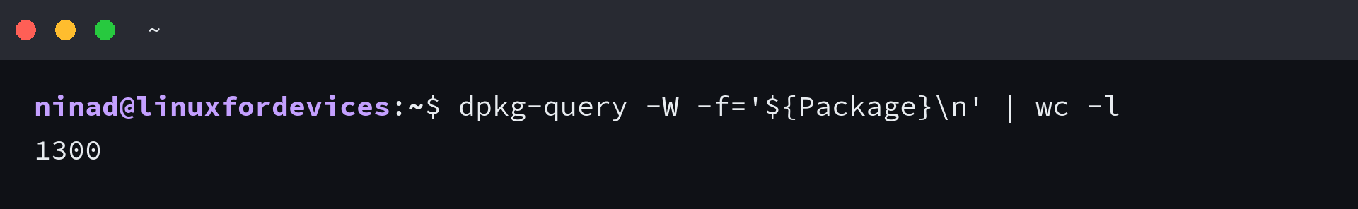 dpkg-query printing a package count that is one higher than the apt count
