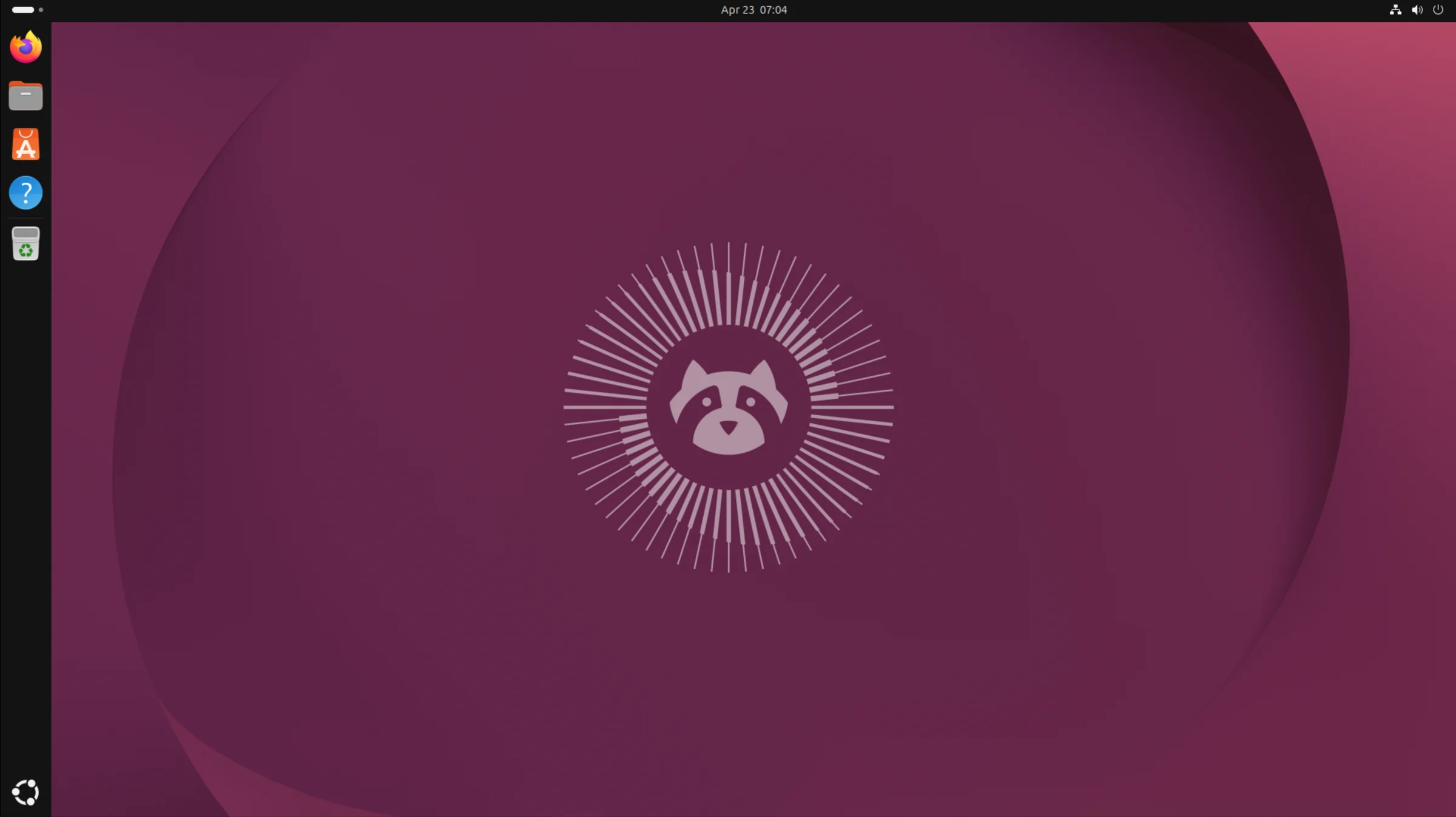 Ubuntu GNOME desktop with a left dock and top panel