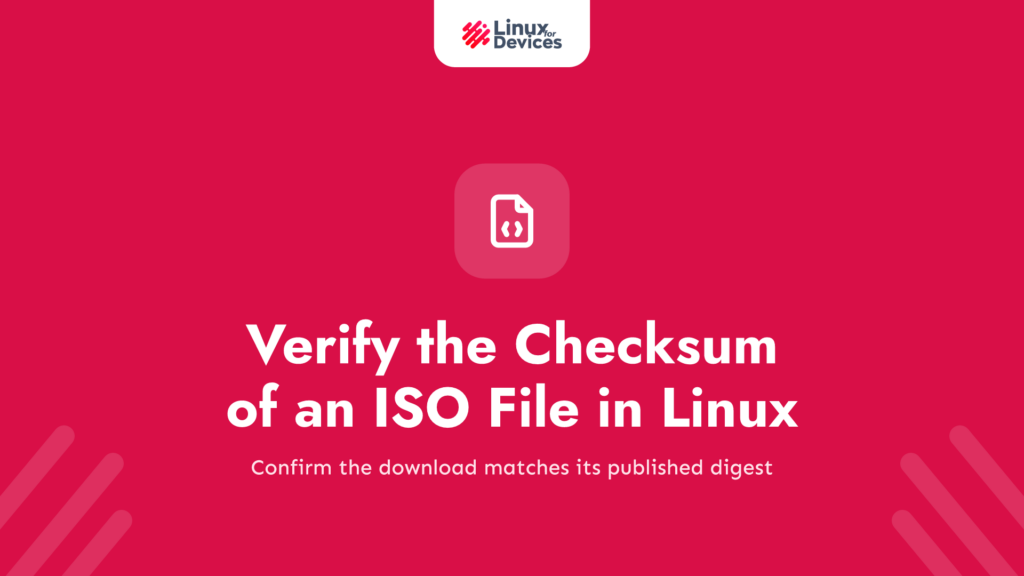 Steps to verify the checksum of an ISO file in Linux