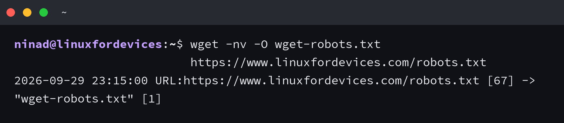 Wget saves a 67-byte robots.txt response as wget-robots.txt