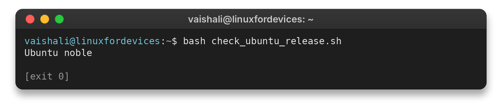 Terminal output showing Ubuntu noble release metadata