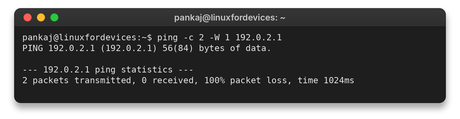 Linux ping reports no ICMP echo replies
